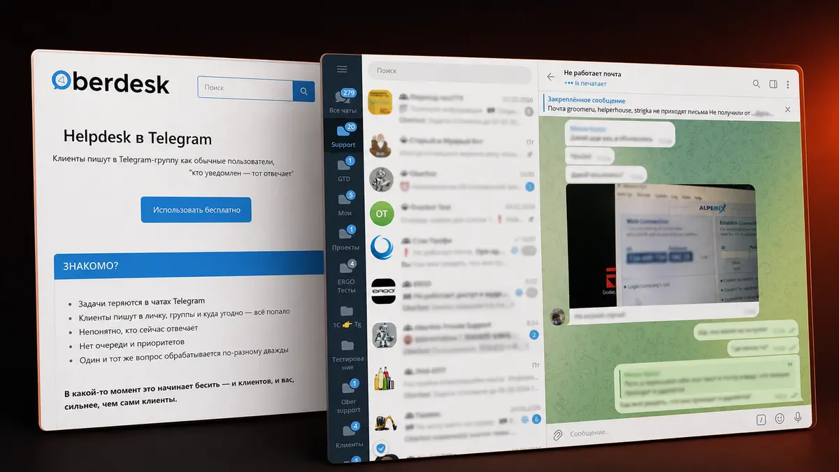 Oberdesk и система управления задачами в Telegram